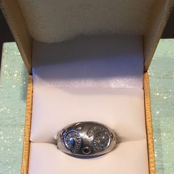 Rachel Welch sterling, 18k & Diamond ring vintage - Picture 3 of 7